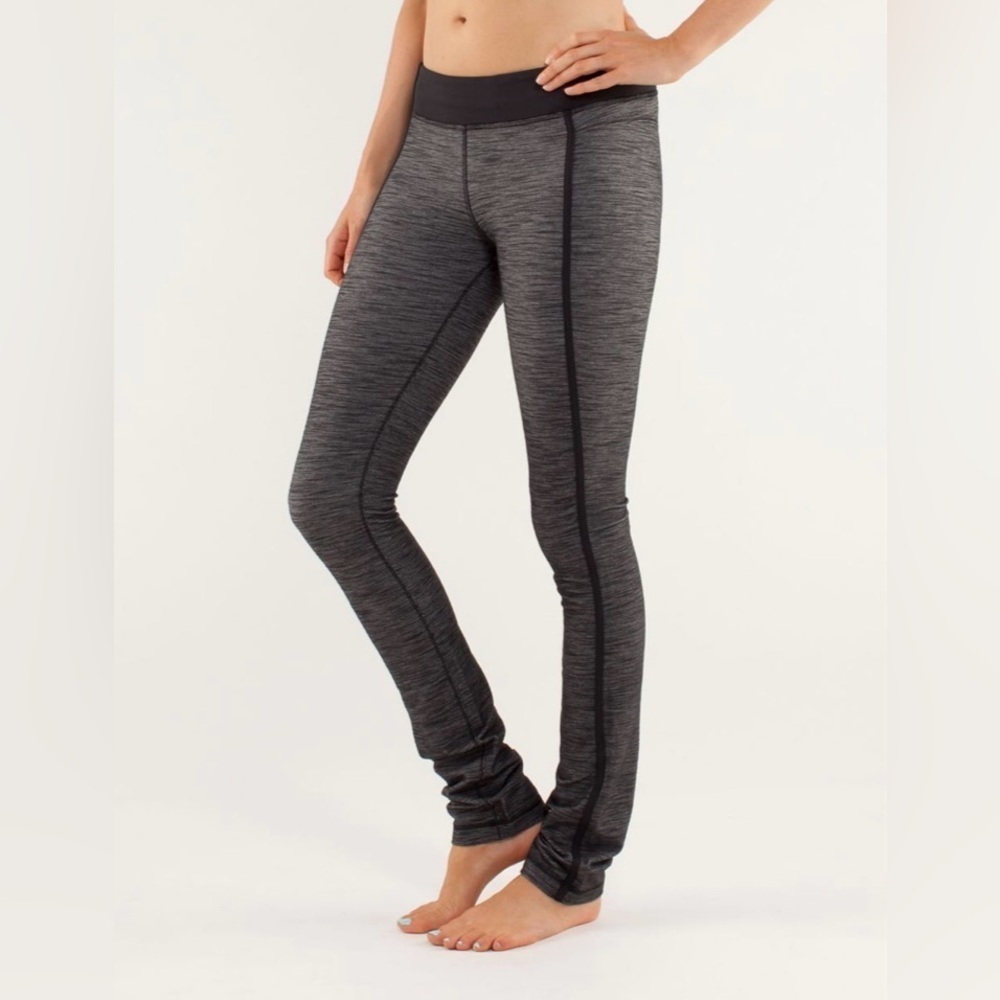 Lululemon Forme Pant Slub Denim Black Rose Herringbone Black Luon *Hemmed 8